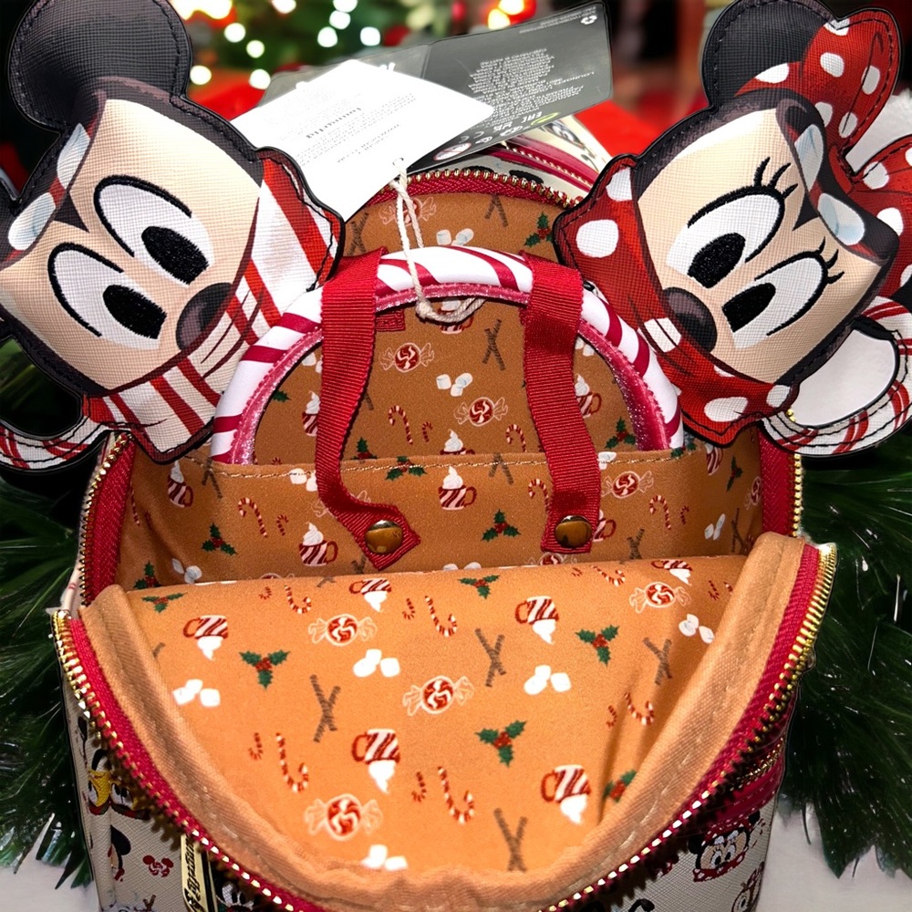 Disney Hot Cocoa AOP Mini Backpack with Headband Combo with Matching Zip Wallet - Picture 3 of 9